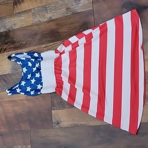 Red white and blue toddler dress